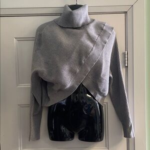 Gray Turtleneck Women Sweater